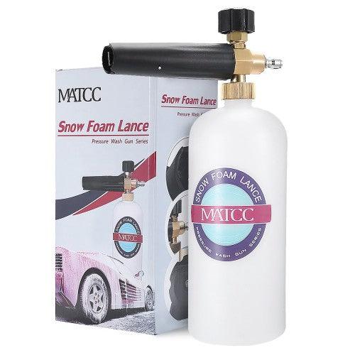 MATCC Snow Foam Cannon Adjustable Pressure Washer Foam Wash Gun 1L Bottle Car Wash Gun Snow Foam Lance with 1/4 MATCC Snow Foam Cannon Adjustable Pressure Washer Foam Wash Gun 1L Bottle Car Wash Gun Snow Foam Lance with 1/4